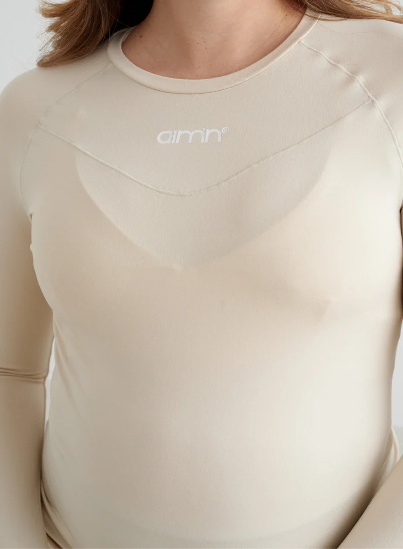 Café Au Lait Soft Basic Maternity Long Sleeve