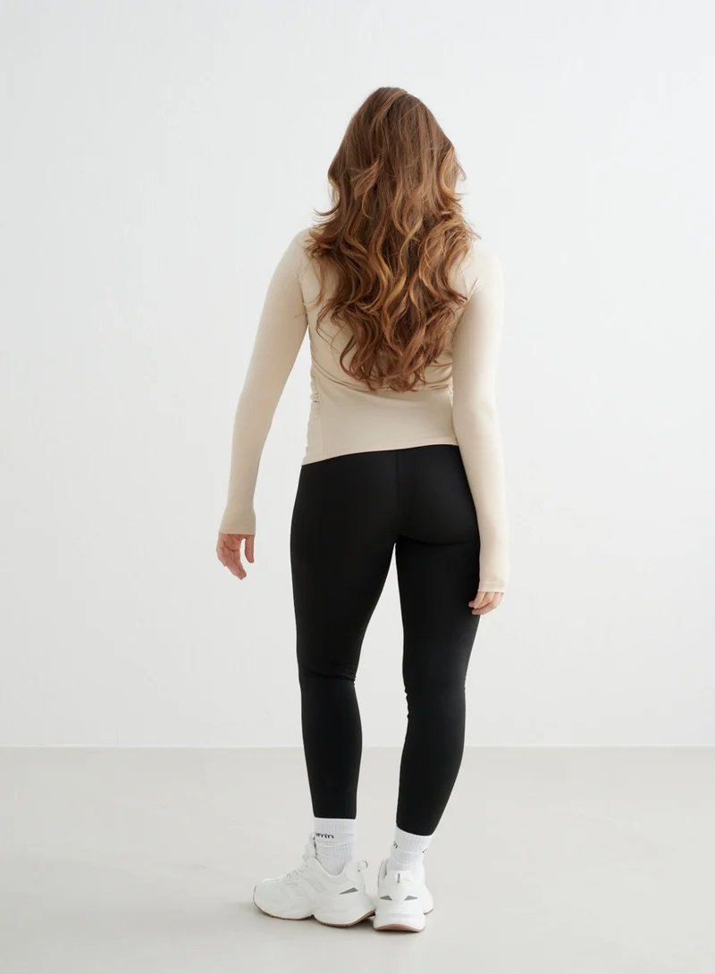 Café Au Lait Soft Basic Maternity Long Sleeve