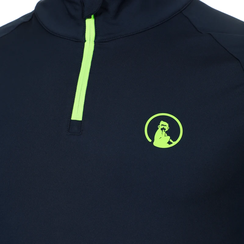 Wild Big Serve 1/4 Zip Longsleeve Herren-Dunkelblau,Neongrün