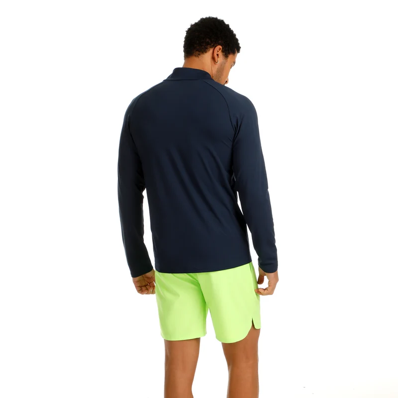 Wild Big Serve 1/4 Zip Longsleeve Herren-Dunkelblau,Neongrün