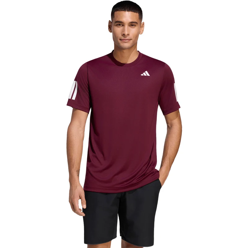 Adidas Club 3-Stripe Tee Maroon