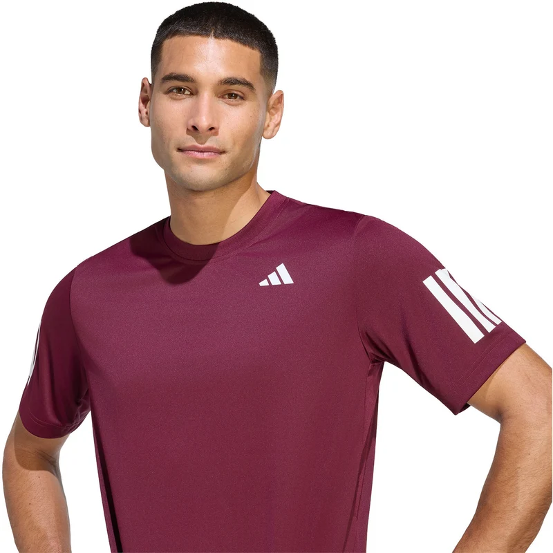 Adidas Club 3-Stripe Tee Maroon
