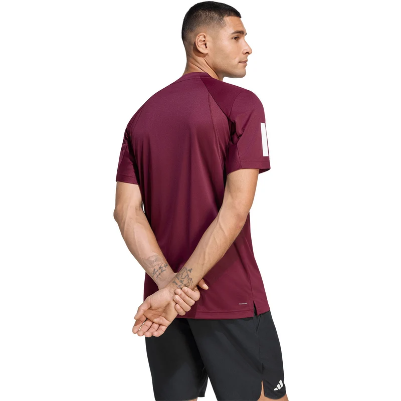 Adidas Club 3-Stripe Tee Maroon