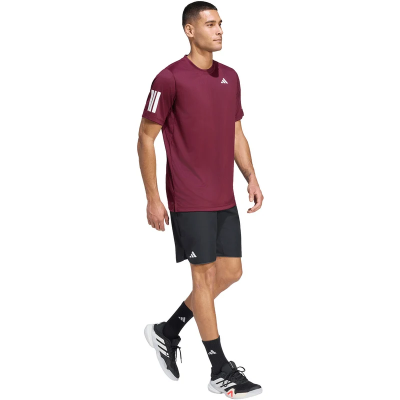 Adidas Club 3-Stripe Tee Maroon