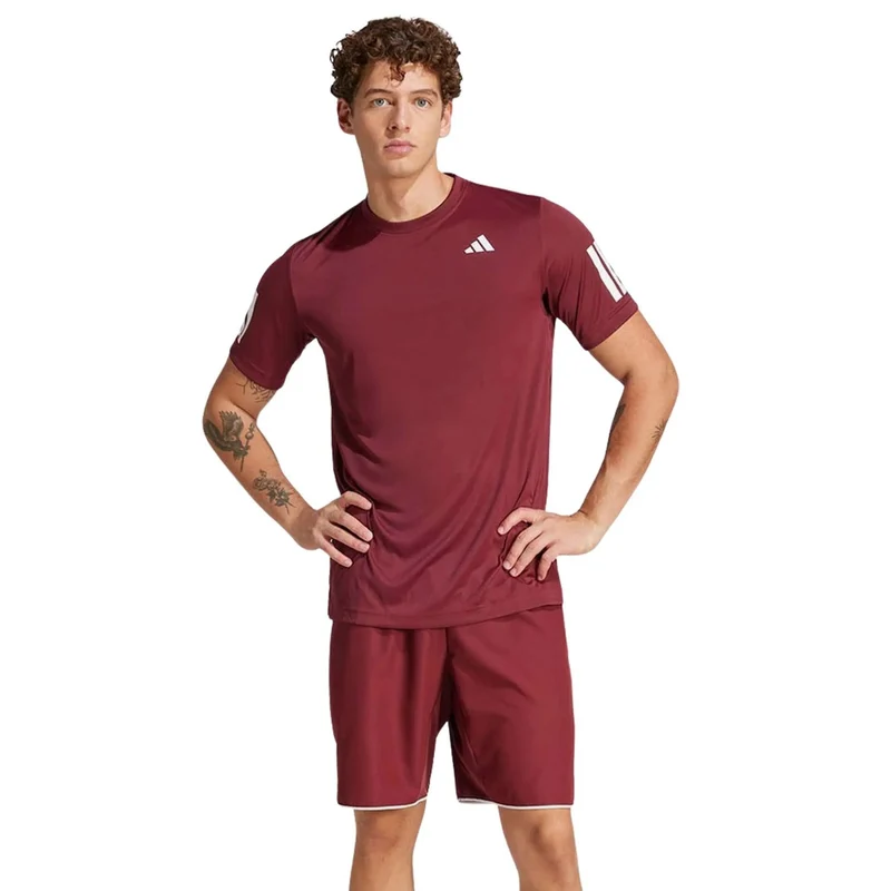 Adidas Club 3-Stripes T-Shirt Burgundy