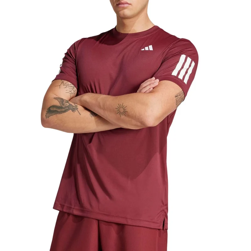Adidas Club 3-Stripes T-Shirt Burgundy