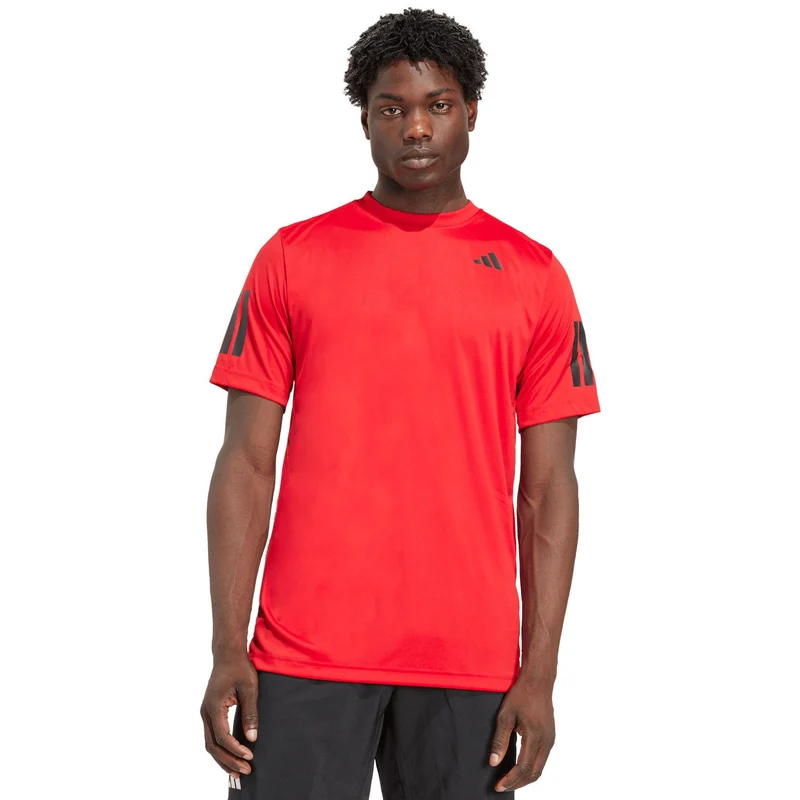 Adidas Club 3-Stripes T-Shirt Red