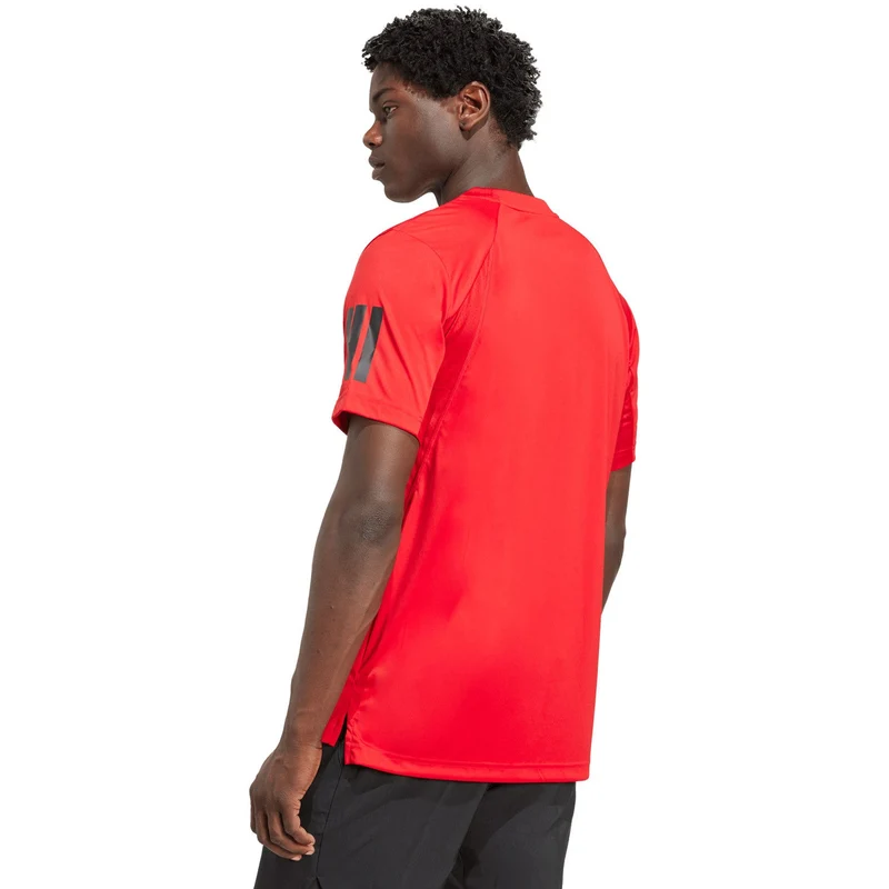 Adidas Club 3-Stripes T-Shirt Red