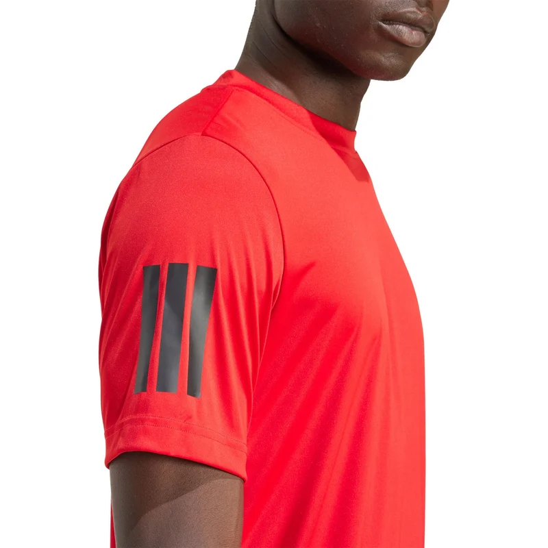 Adidas Club 3-Stripes T-Shirt Red