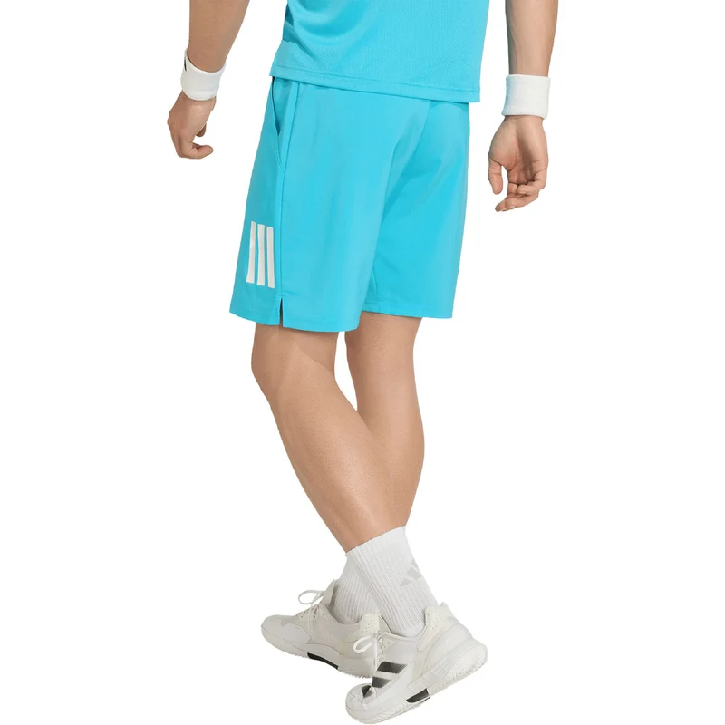 Adidas Club 3 Stripes 7 Inch Shorts Signal Cyan
