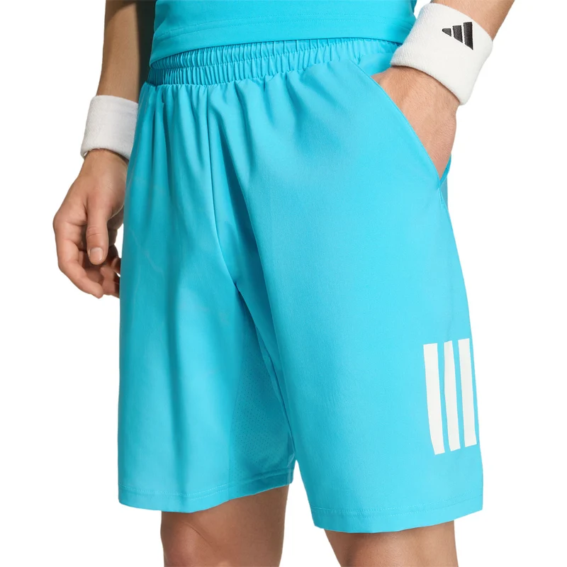 Adidas Club 3 Stripes 7 Inch Shorts Signal Cyan