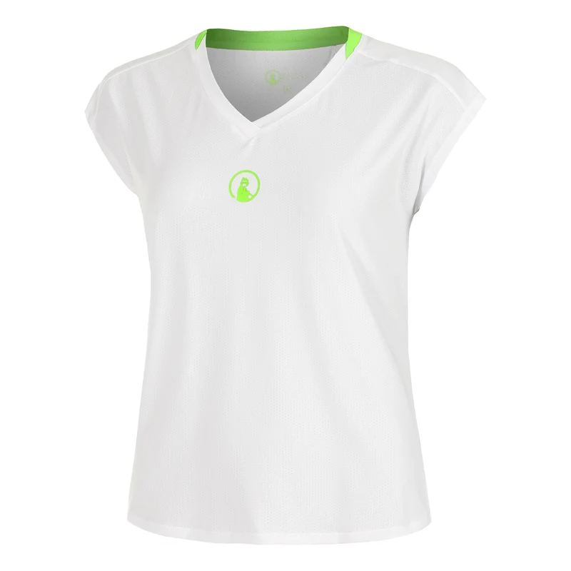 Wild Volley T-Shirt Damen-Weiß,Neongrün