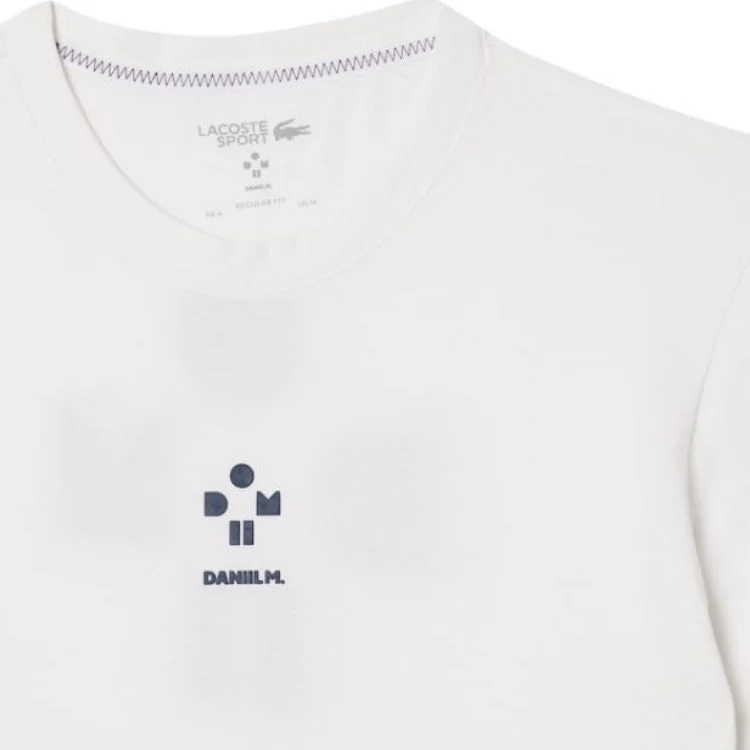 Lacoste T-Shirt Sport Danill Medvedev Heren Wit