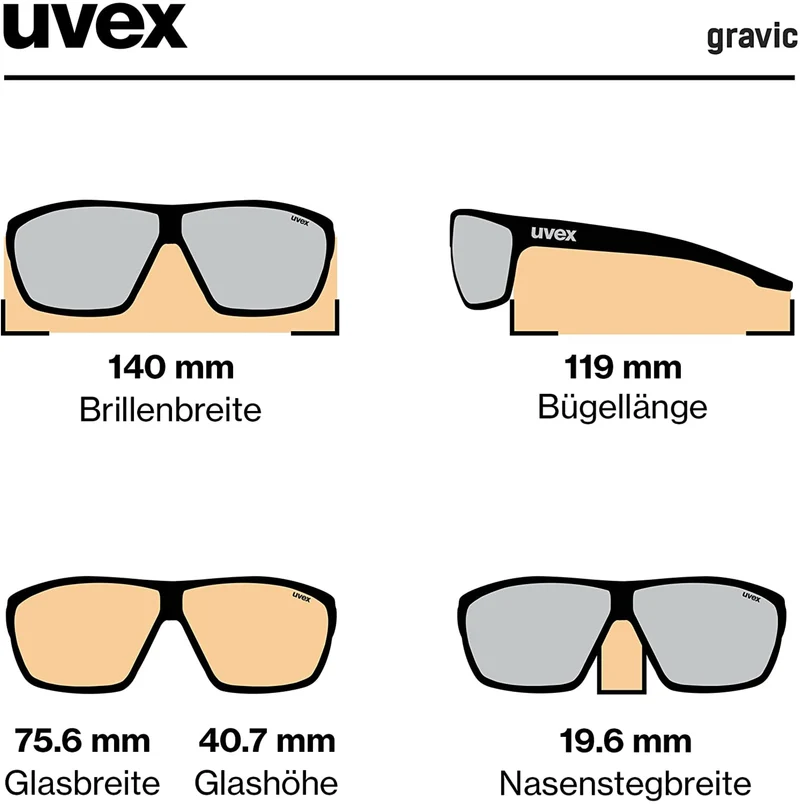 uvex GRAVIC Sportbrille white black mat Unisex