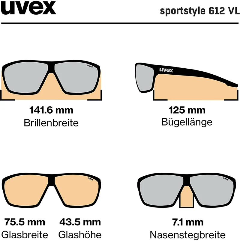 uvex SPORTSTYLE 612 VL Sportbrille white Unisex