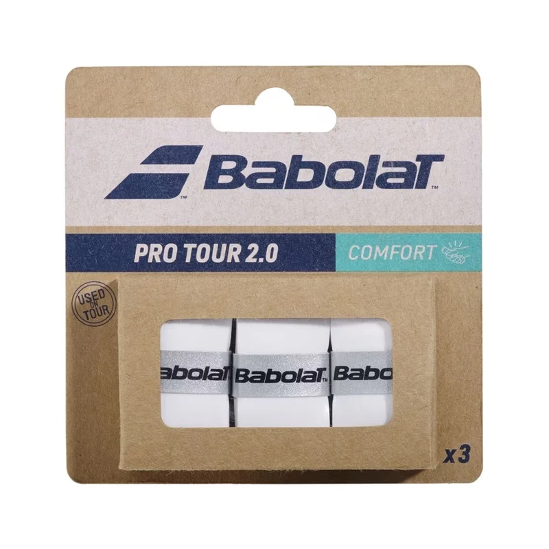Babolat Pro Tour 2.0 Overgrip (3-Pack, White)