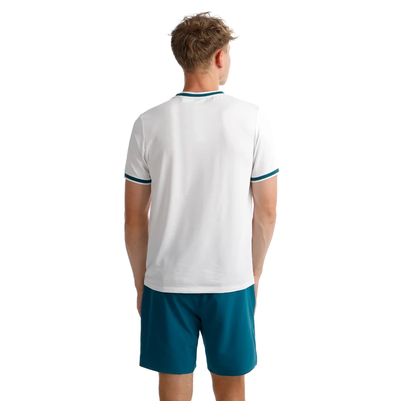 Create Break Ringer T-Shirt Herren-Weiß,Petrol