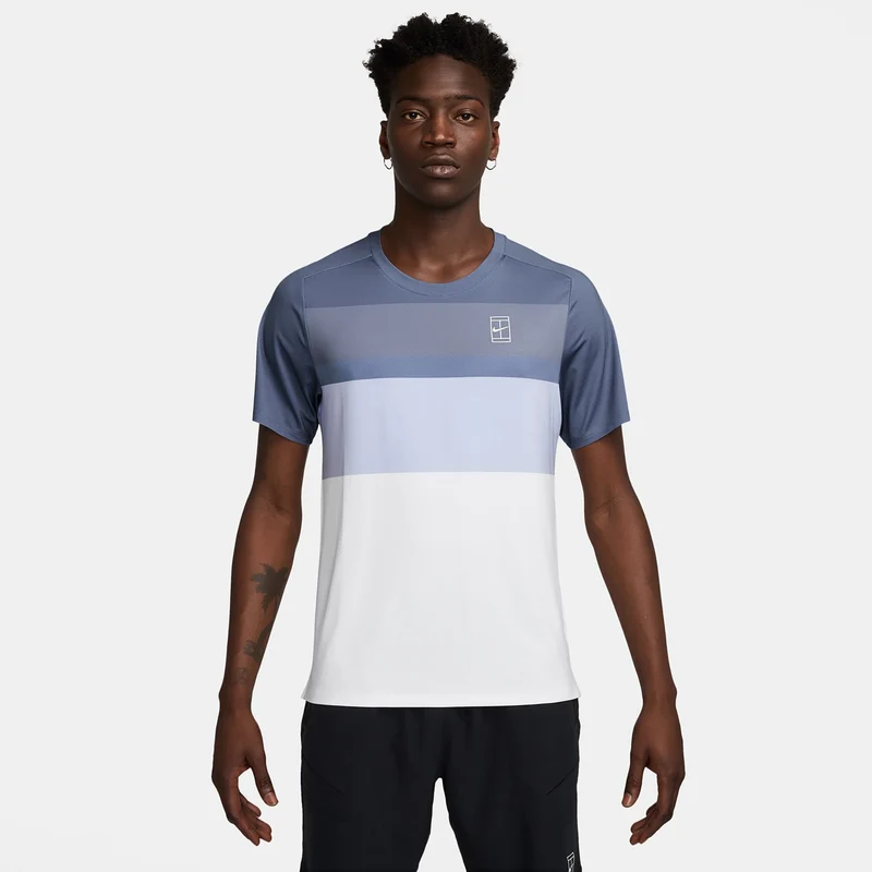 Court Dri-Fit Advantage Print T-Shirt Herren-Blaugrau
