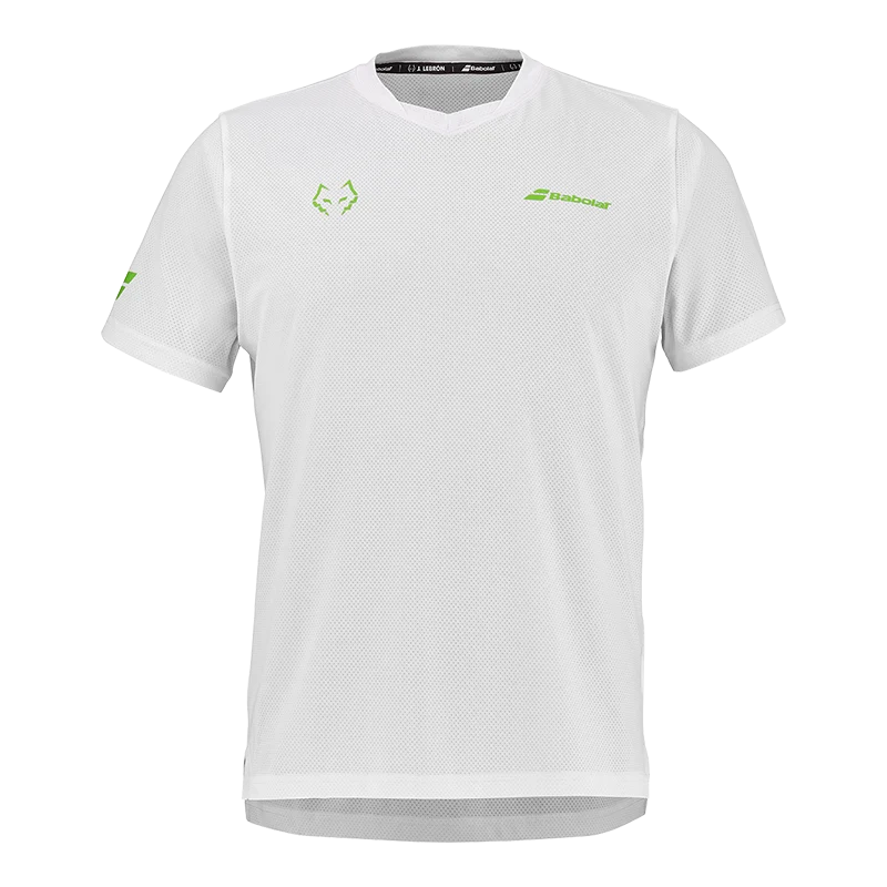 Camiseta Babolat Crew Neck Tee White/White 2026 J. Lebrón
