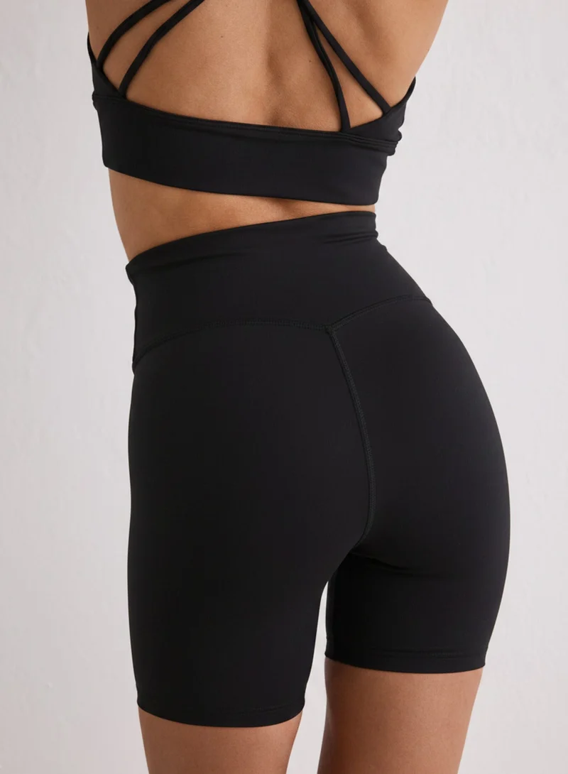 Black Sense Midi Biker Shorts