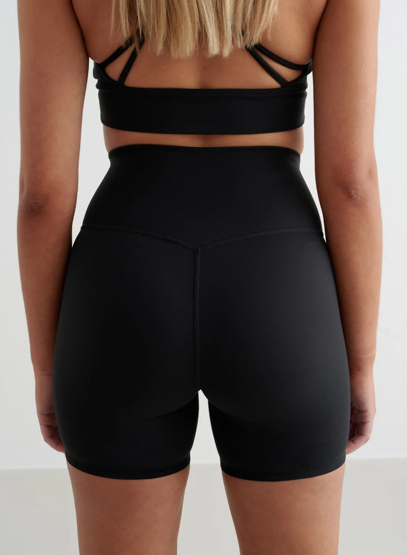 Black Sense Midi Biker Shorts