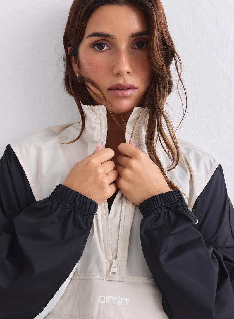 Café Au Lait Balance Blocked Windstopper Jacket