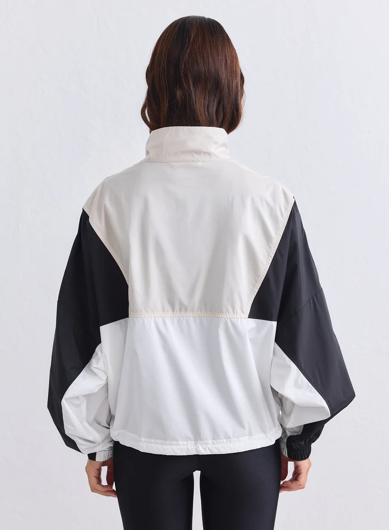 Café Au Lait Balance Blocked Windstopper Jacket
