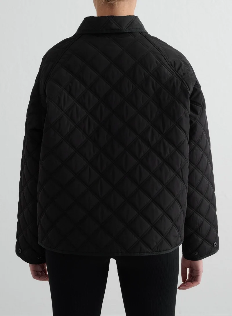 Black Quilted Femme Jacket