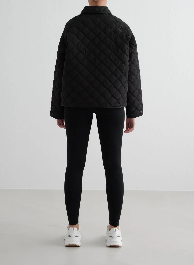 Black Quilted Femme Jacket