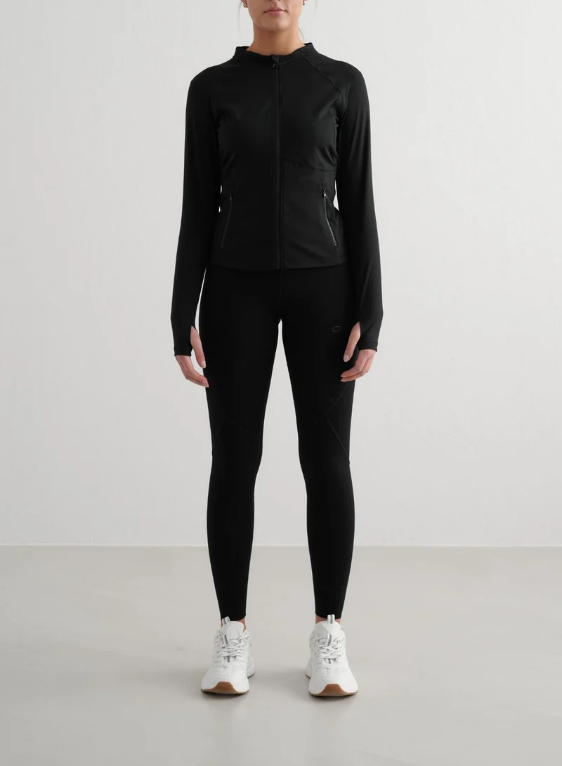 Black Sculpting Zip Jacket