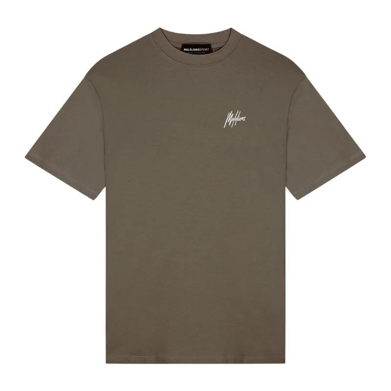 Malelions Sport Regular Running T-Shirt Khaki