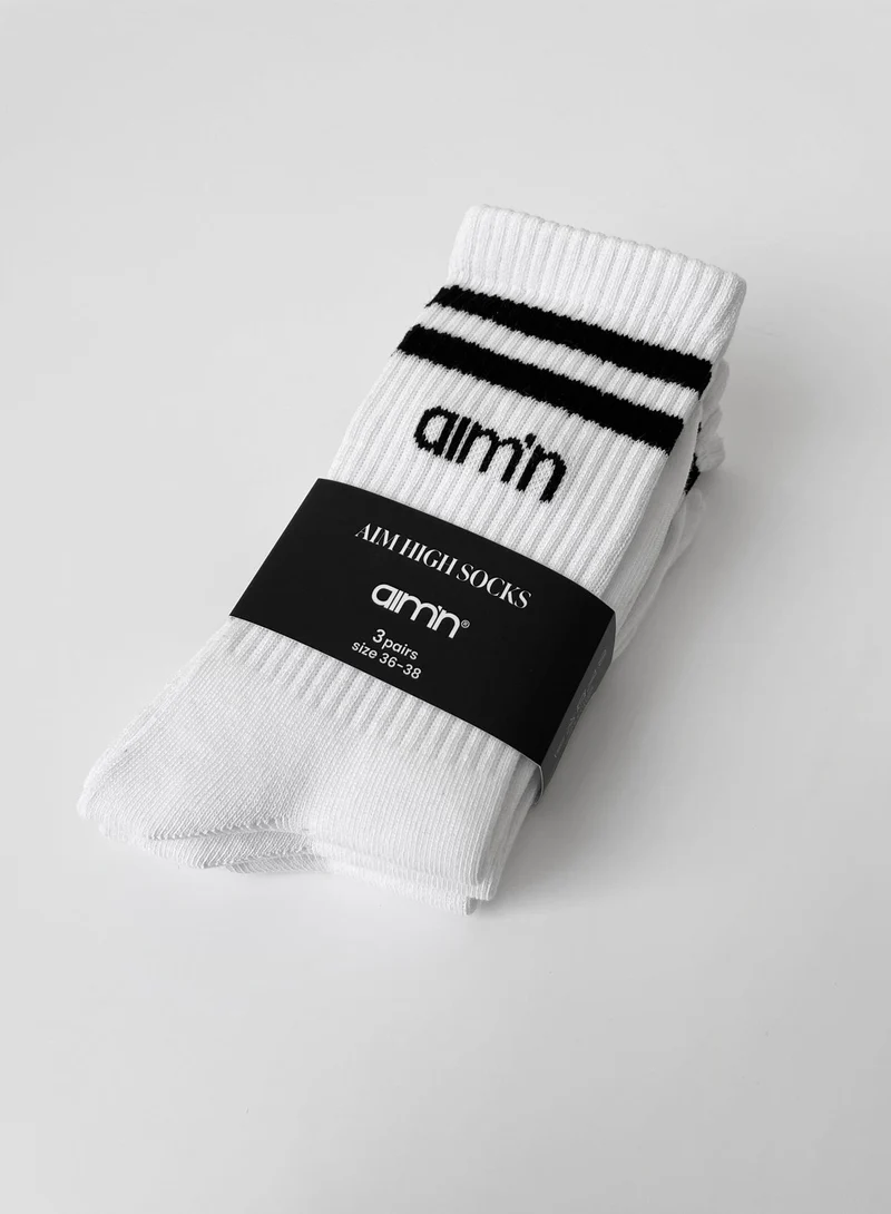 White Aim High Socks 3-Pack