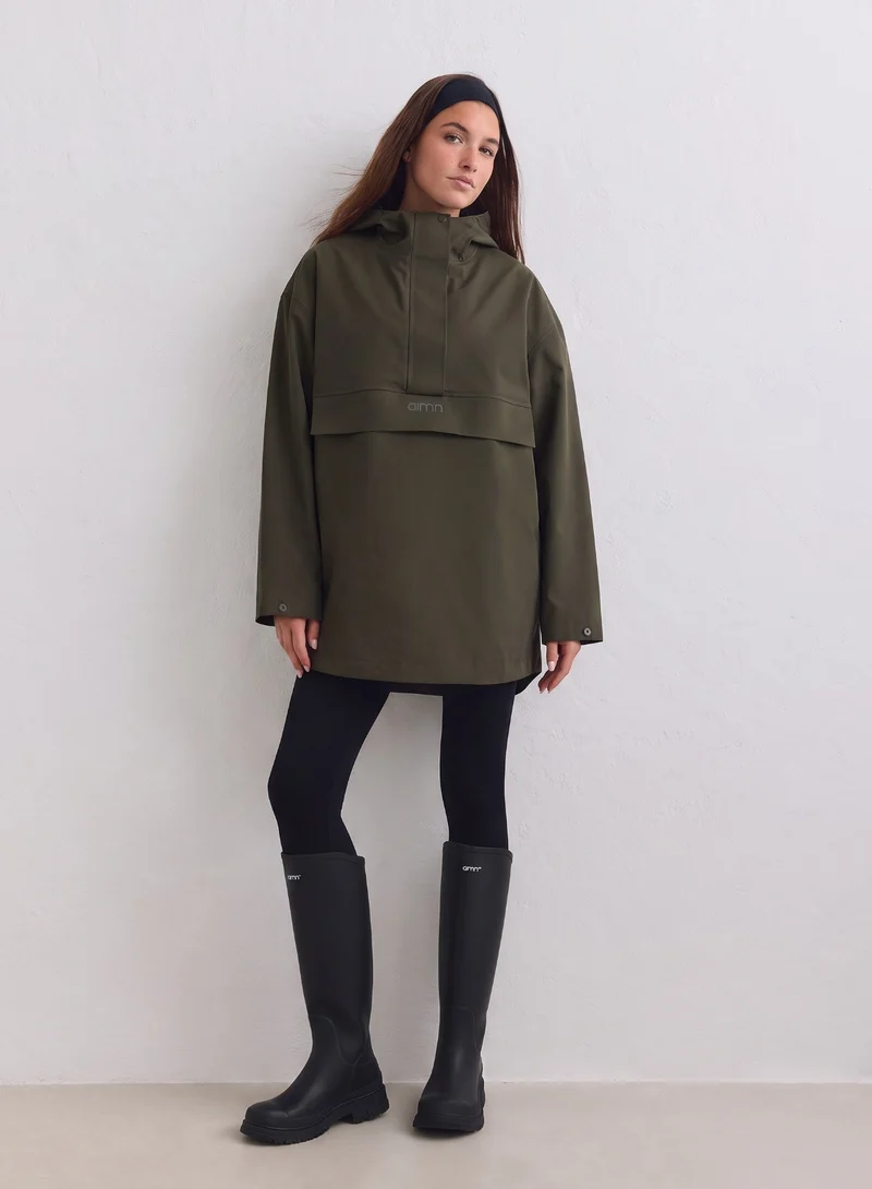Khaki Waterproof Oversized Anorak