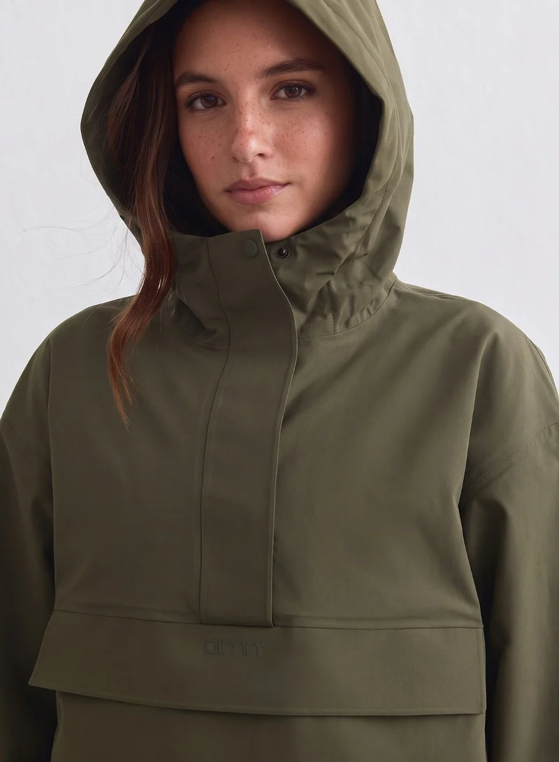 Khaki Waterproof Oversized Anorak