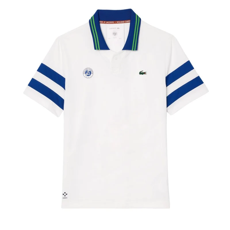 Lacoste Polo Shirt HP Roland Garros Edition DaniiL Medvedev Sport Polo 03 Heren Wit Blauw