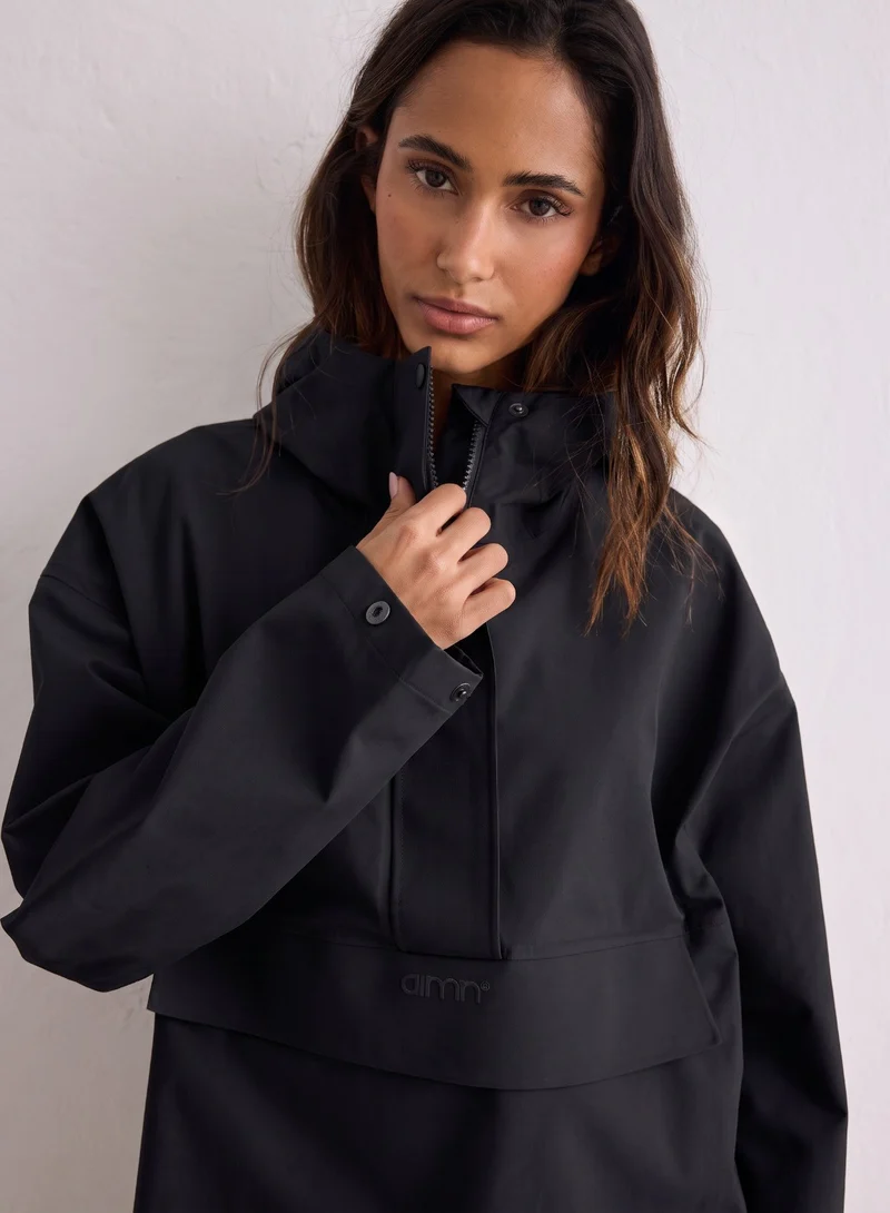 Black Waterproof Oversized Anorak