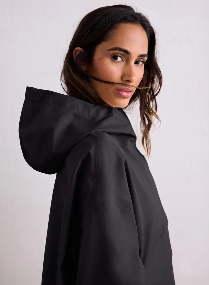 Black Waterproof Oversized Anorak