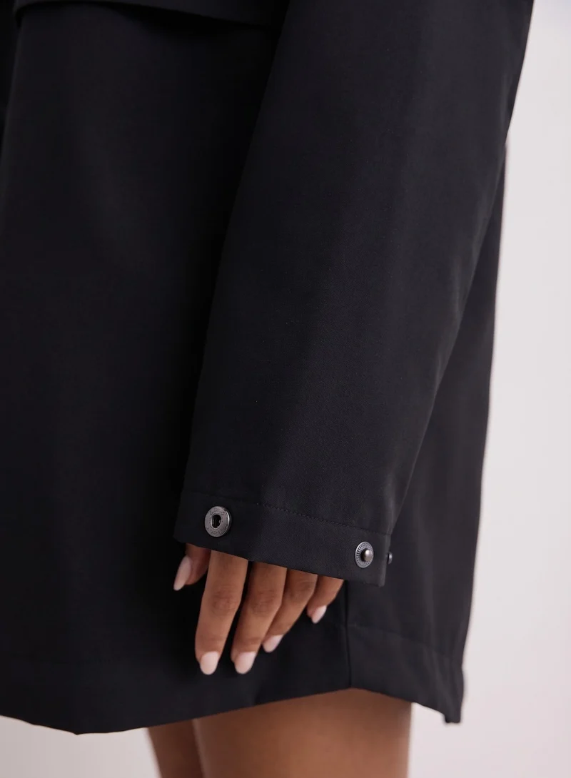 Black Waterproof Oversized Anorak