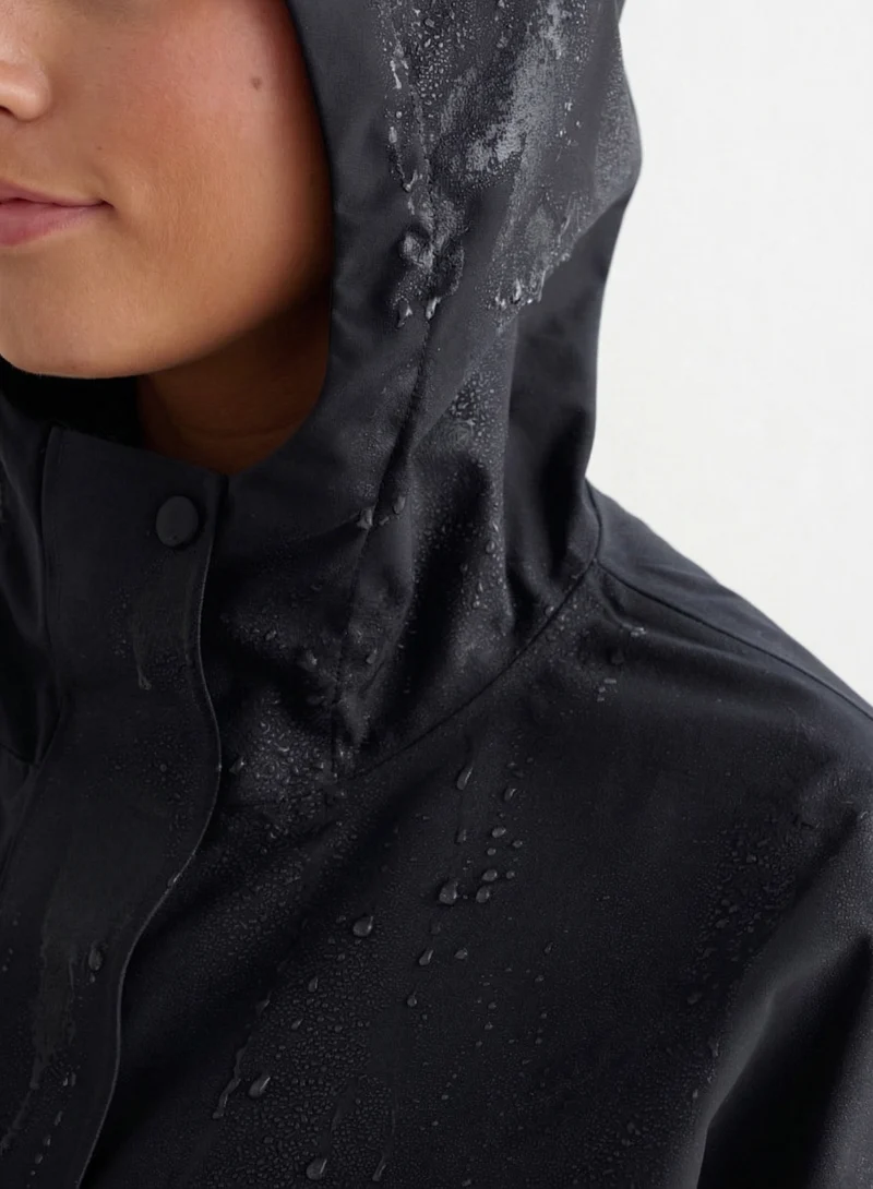 Black Waterproof Oversized Anorak