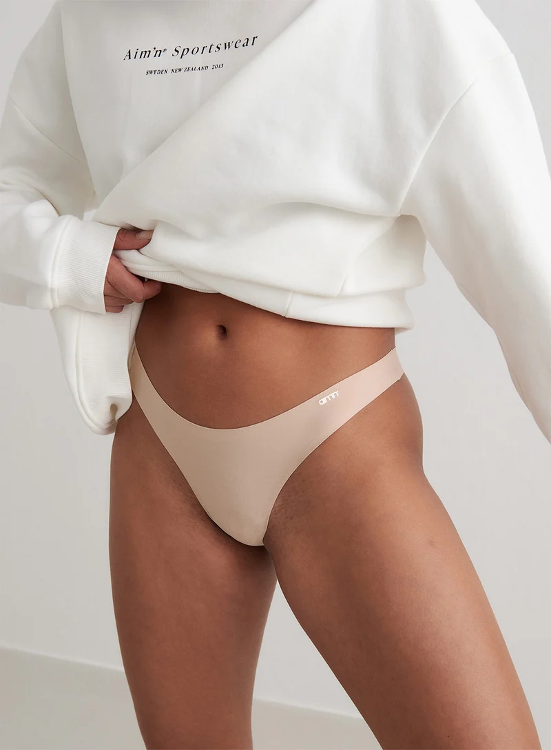 Nude Beige Invisible Thong 3-Pack