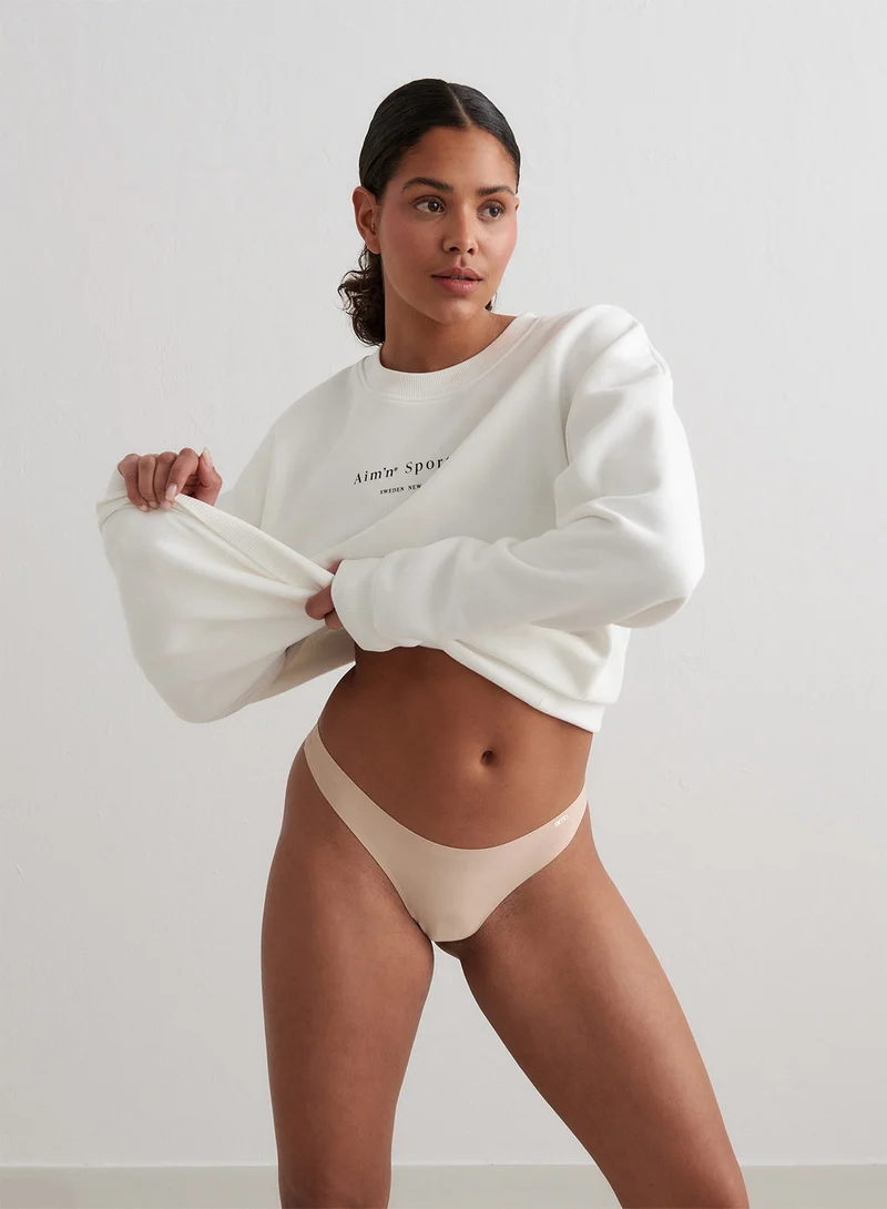Nude Beige Invisible Thong 3-Pack