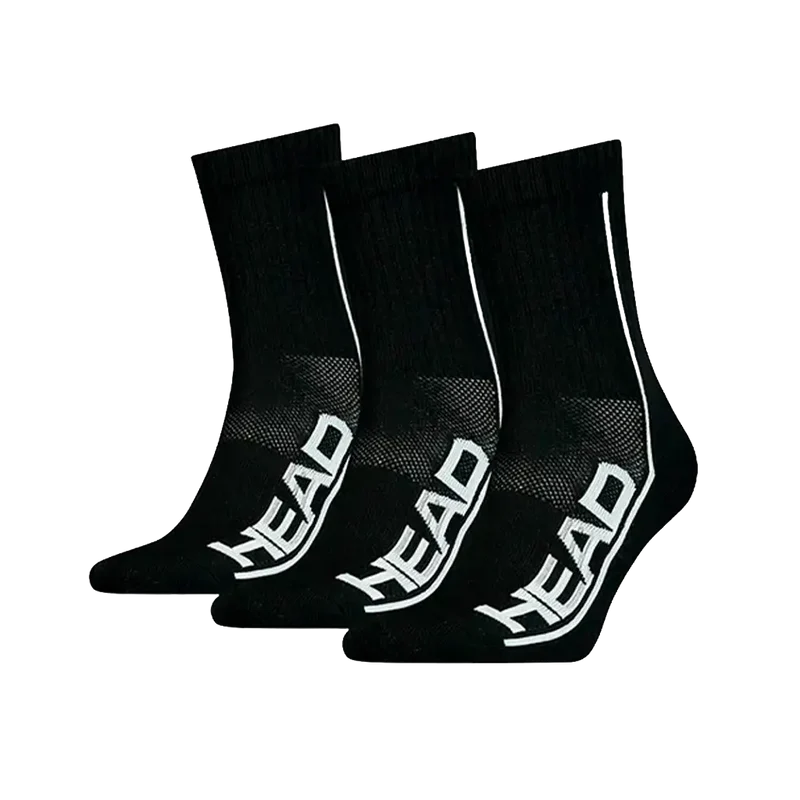 Calcetines Head Performance Short Crew Negro/Blanco (Pack x3)