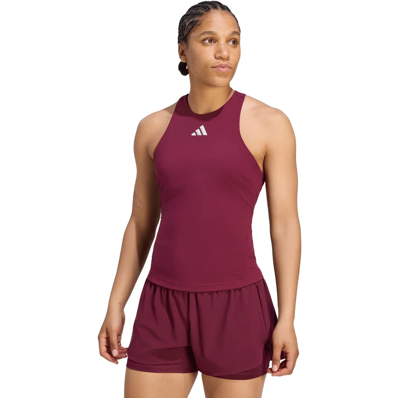 Adidas Silver Y-Tank Maroon