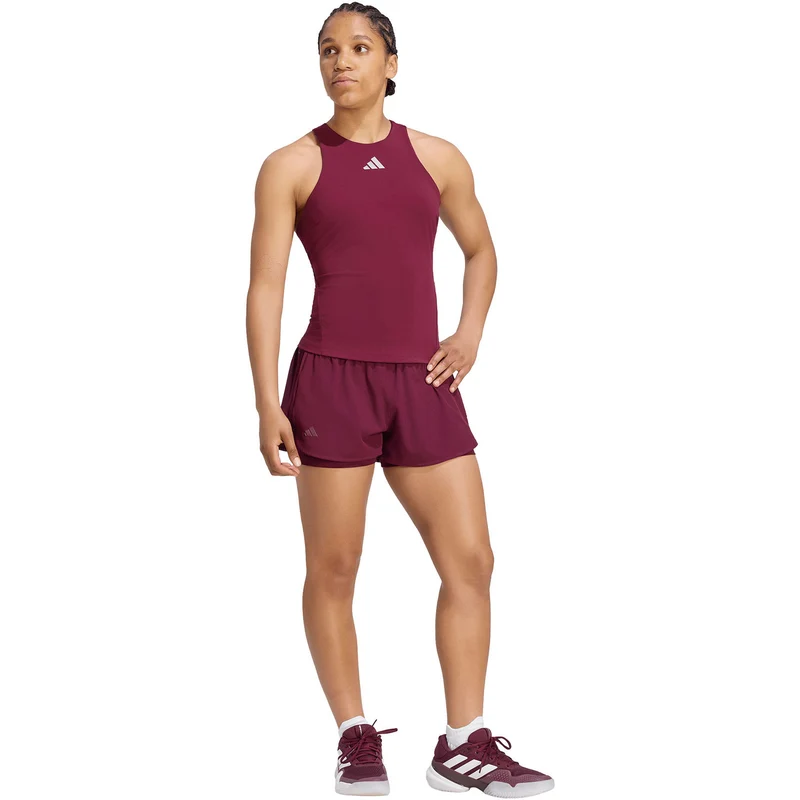Adidas Silver Y-Tank Maroon