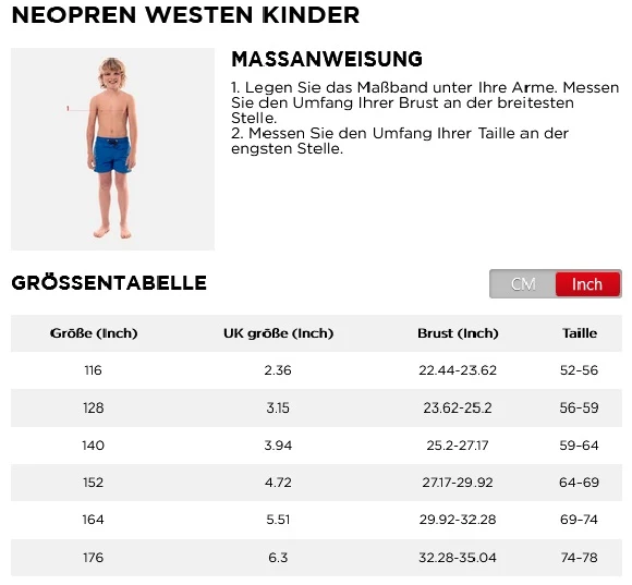 Jobe NEOPRENE Schwimmweste black Kinder Weste Vest