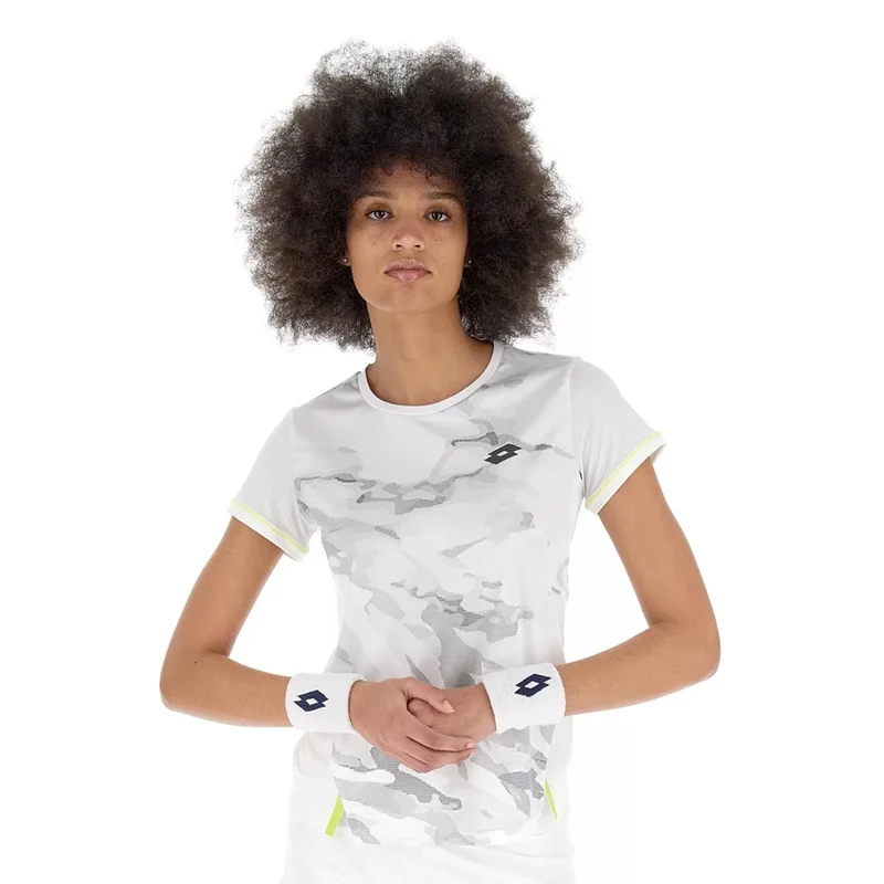 Tech T-Shirt Damen-Weiß,Grau