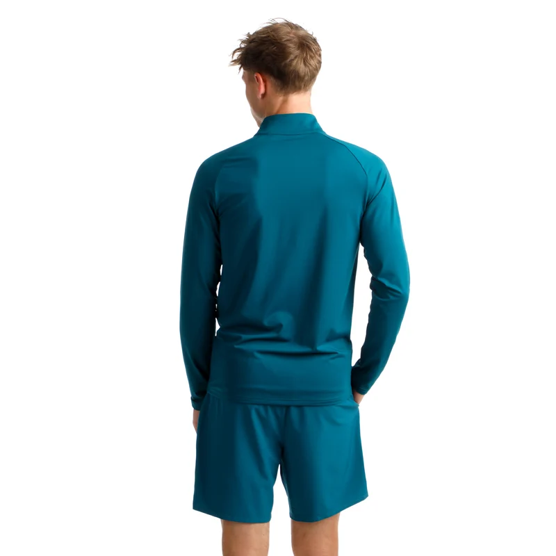 Create Big Serve 1/4 Zip Longsleeve Herren-Petrol,Weiß