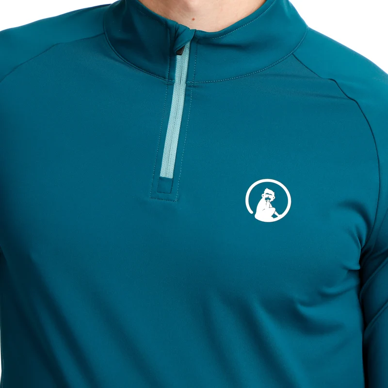Create Big Serve 1/4 Zip Longsleeve Herren-Petrol,Weiß