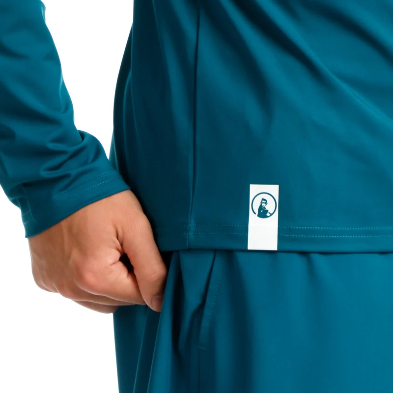 Create Big Serve 1/4 Zip Longsleeve Herren-Petrol,Weiß