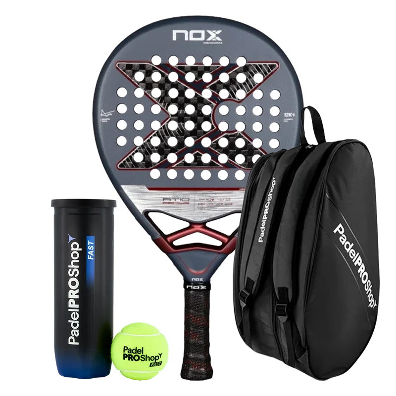 Pack Pala Nox AT10 Genius 12K 2025 Agustín Tapia + Paletero PadelPROShop + Pelotas PadelPROShop Fast